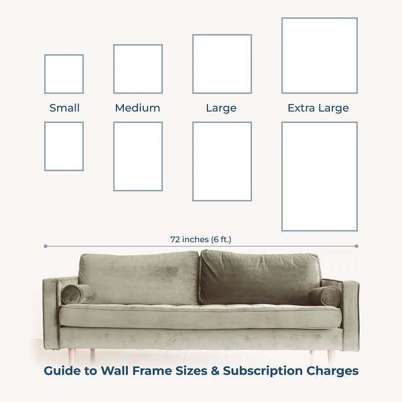 Wall art size guide for subscription